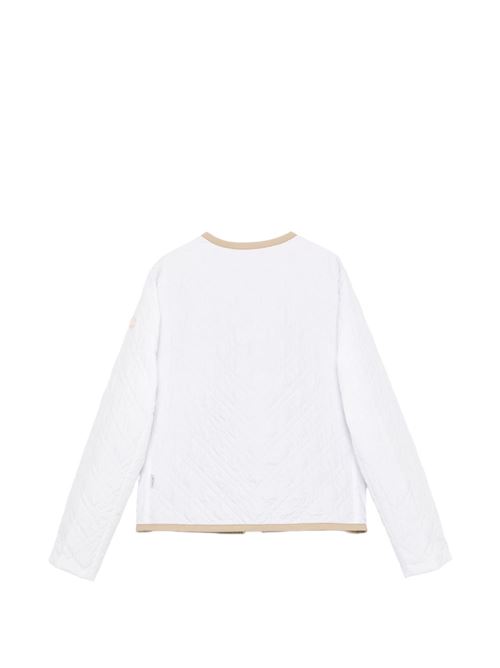 Piumino Save The Duck Jalina da donna bianco con trapuntatura a rombi e dettagli beige SAVE THE DUCK | D32655WMIRO2200000
